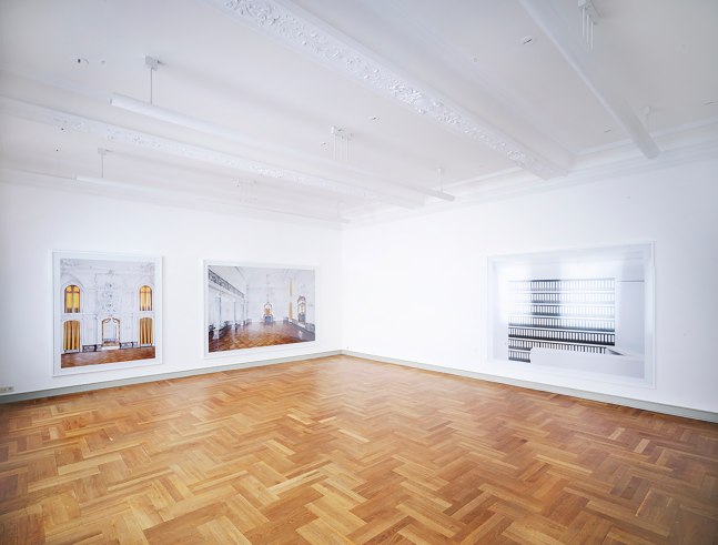 Installation view of photographs by Candida Höfer