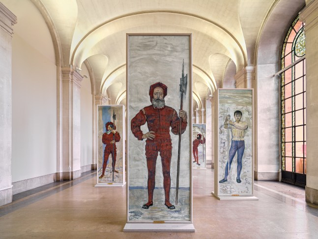 installation view of sculptures by Ugo Rondinone