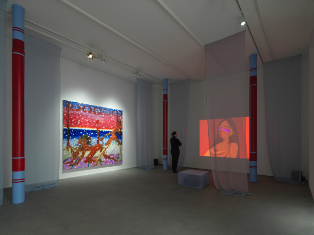 Installation view, Sofia Mitsola, Villa Venus: An Organized Dream, Galerie Eva Presenhuber, Waldmannstrasse, Zurich, 2023