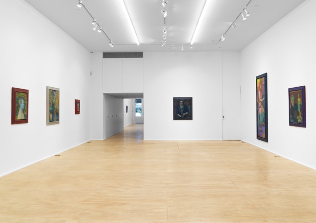 Installation view of Steven Shearer paintings and drawings exhibition