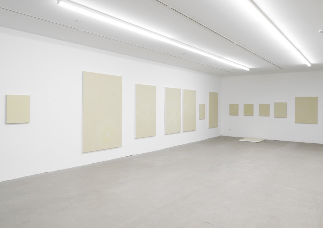 Installation view of paintings by Koo Jeong A