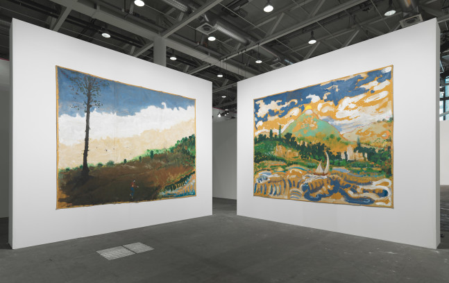 Installation view of paintings by Verne Dawson