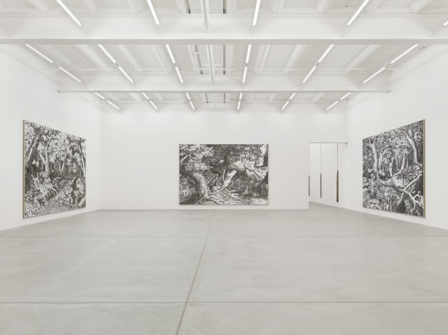 Installation view of Ugo Rondinone sculpture and installation exhibition