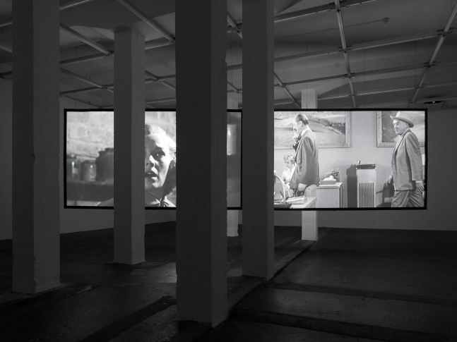 Installation view of Douglas Gordon film and installation exhibition