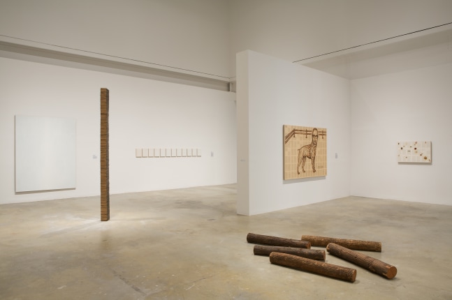 Installation view of paintings by Tim Rollins and K.O.S.