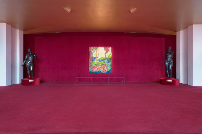 Installation view of Paintings by Shara Hughes