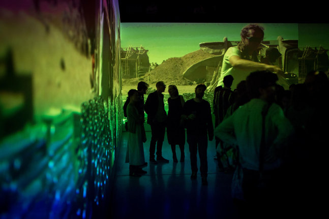 Installation view of living art installation by Doug Aitken