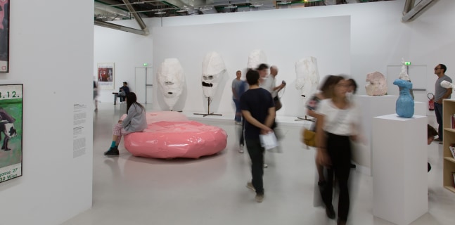 Installation view of works by Franz West