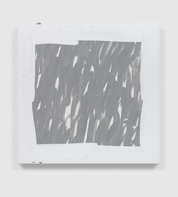 Greyscale painting of forms by Amy Feldman