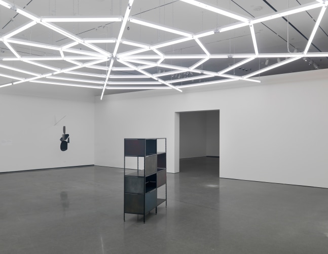 Installation view of sculptures by Martin Boyce