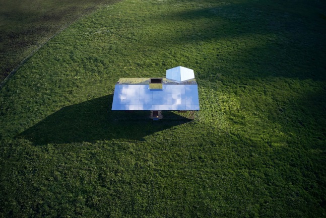 Installation view of living art installation by Doug Aitken