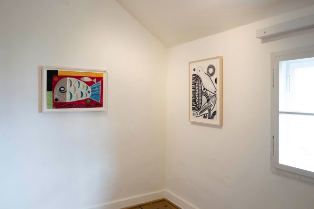 Installlation view, Austin Eddy, Vogel, Fisch und Farbe, Museum Penzberg &amp;ndash; Sammlung Campendonk, Penzberg, 2025