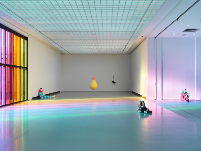 Installation view of sculptures by Ugo Rondinone