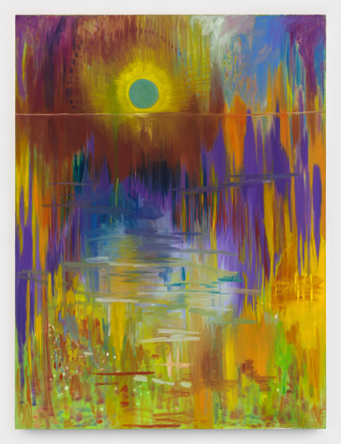 Shara Hughes The Gleaming 2021 Oil, acrylic and dye on canvas 244 x 183 x 5 cm / 96 x 72 x 2 in