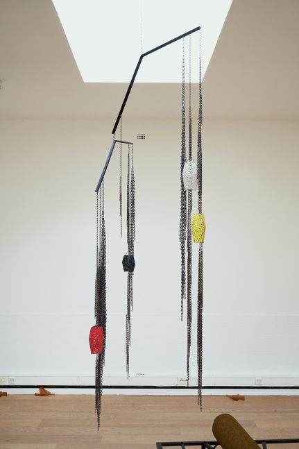 Installation view of sculptures by Martin Boyce