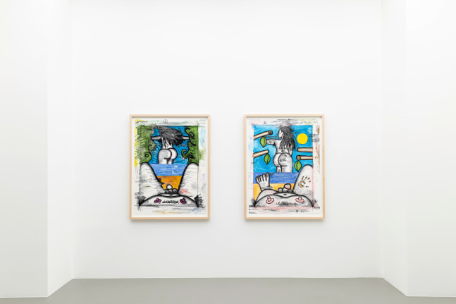 Installation view, Zeichnungen und Drucke / Drawings and Prints, Galerie Eva Presenhuber, Vienna, 2025