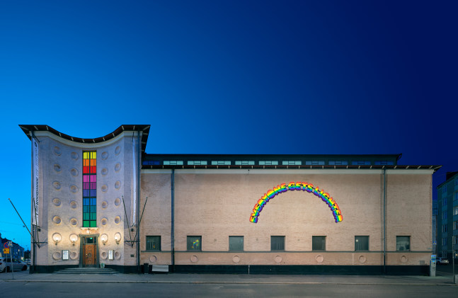 Installation view of sculptures by Ugo Rondinone