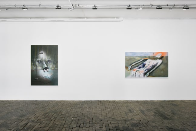 Installation view of paintings by Louisa Gagliardi