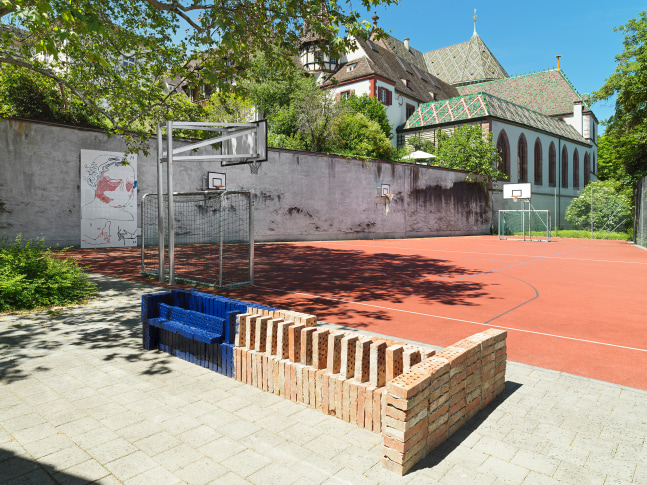 Installation view of sculptures by Matias Faldbakken