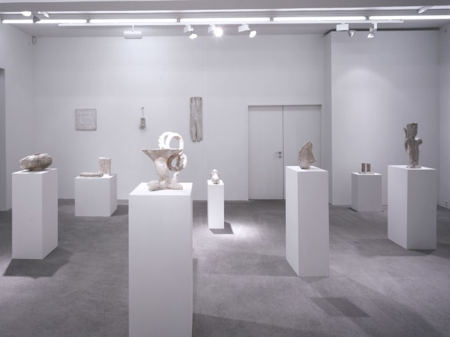 Installation view of Andrew Lord sculptures and reliefs exhibition