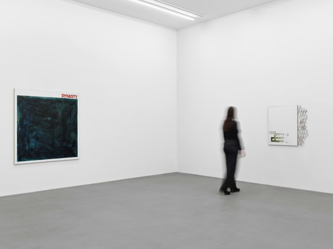Installation view, Matias Faldbakken, Abstracts and Pewter Abstracts, Galerie Eva Presenhuber, Waldmannstrasse, Zurich, 2025