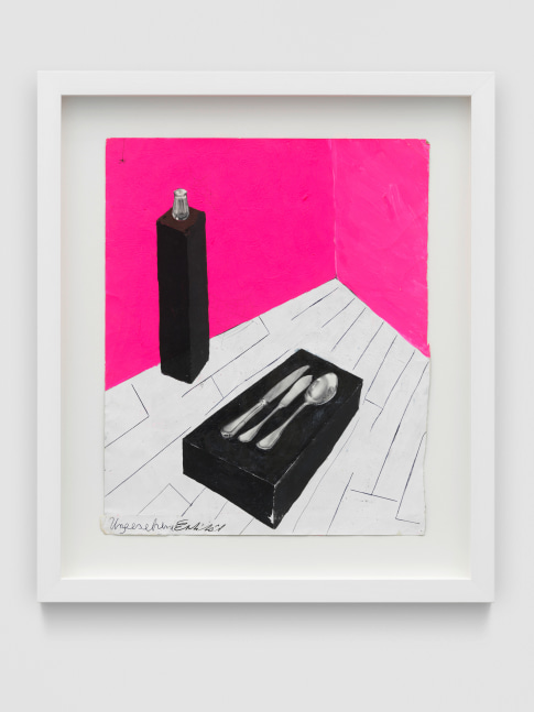 Ungesehene Entit&amp;auml;t

1983

Gouache on magazine page

Sheet 30.5 x 24.5 cm / 12 x 9 5/8 in

Frame 40 x 34.5 x 4 cm / 15 3/4 x 13 5/8 x 1 5/8 in

&amp;copy;&amp;nbsp;Archiv Franz West &amp;copy; Estate Franz West