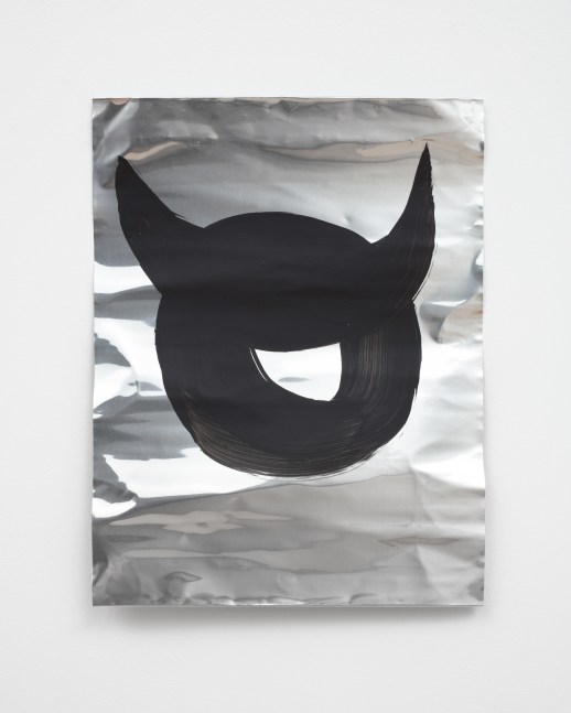 drawing of a devil on a metal plate by Sarah Ortmeyer