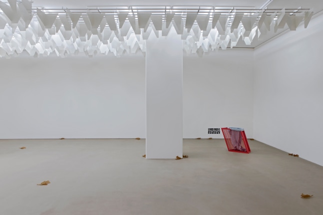 Installation view of sculptures by Martin Boyce