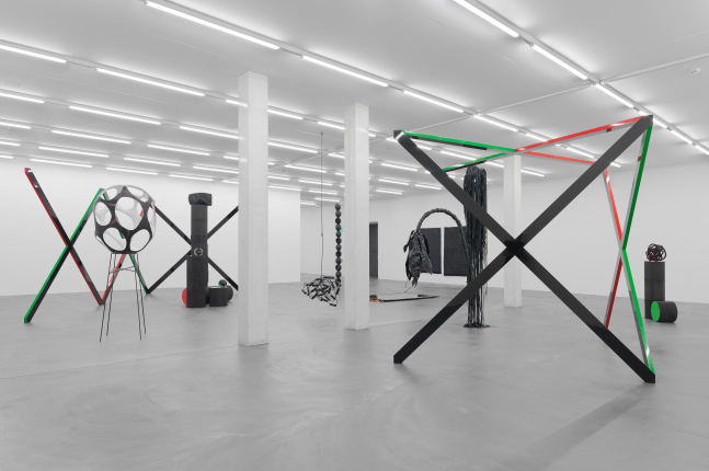 Installation view of sculptures by Eva Rothschild
