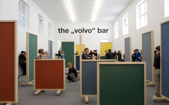 Installation view of sculptures by Liam Gillick