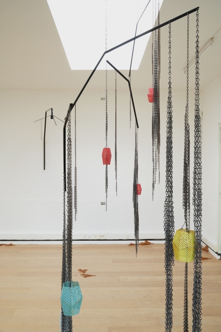 Installation view of sculptures by Martin Boyce