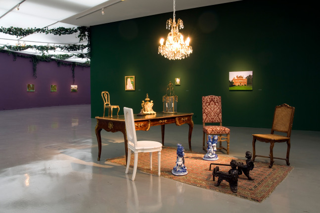 Installation view of works by Karen Kilimnik