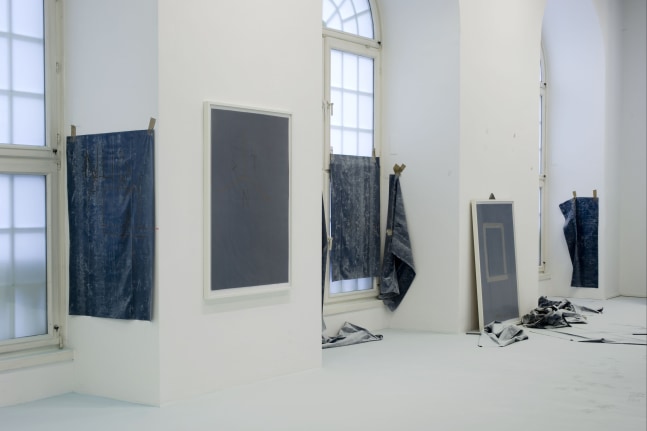 Installation view of sculptures by Matias Faldbakken