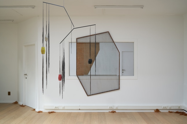Installation view of sculptures by Martin Boyce