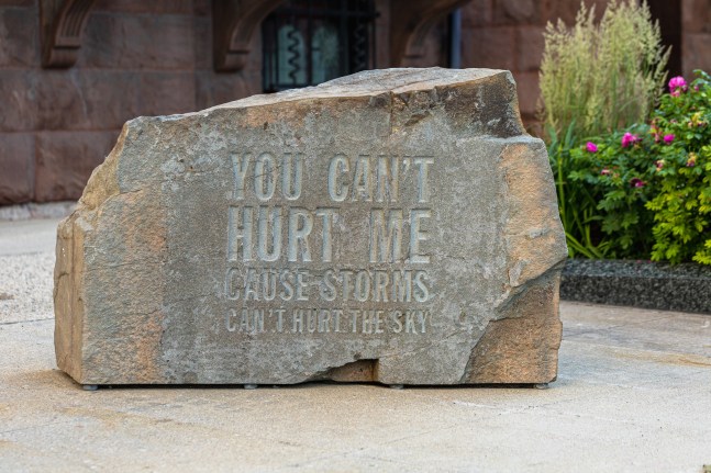 Installation view, John Giorno, Nature Doesn&amp;#39;t Know About Us, Sculpture Milwaukee, curated by Ugo Rondinone, Milwaukee, 2023