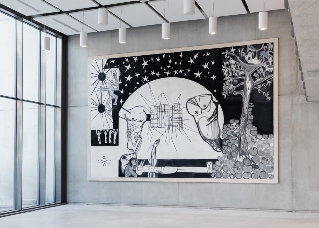 Installation view of painting by Tobias Pils