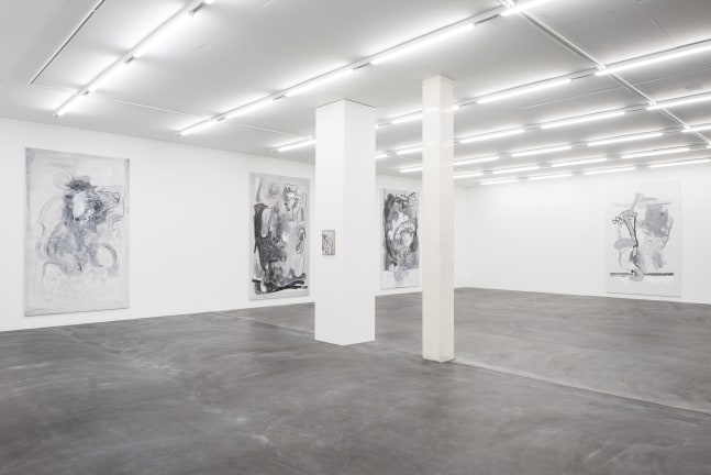 Installation view of Tobias Pils paintings and works on paper exhibition