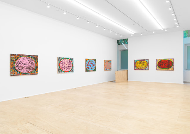 Installation view of Josh Smith paintings exhibition
