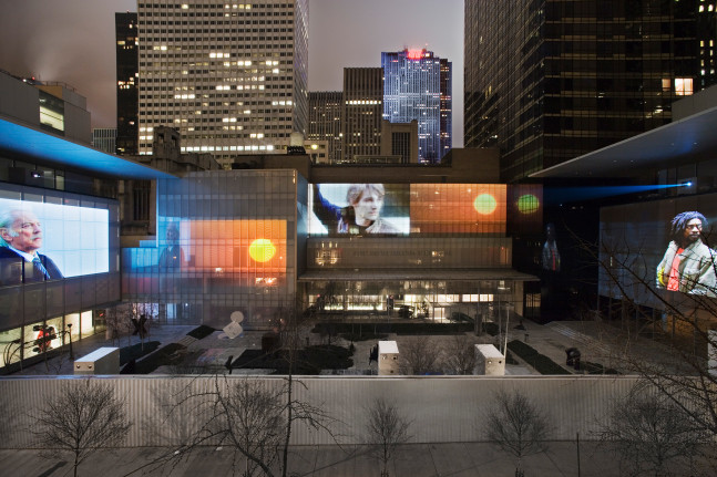 Installation view of living art installation by Doug Aitken
