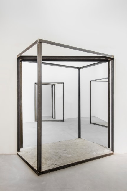 Installation view of sculpture by Oscar Tuazon