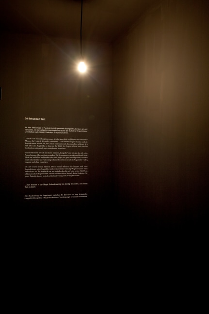 Installation view of work by Douglas Gordon