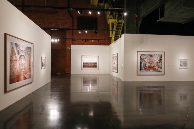 Installation view of photographs by Candida Höfer