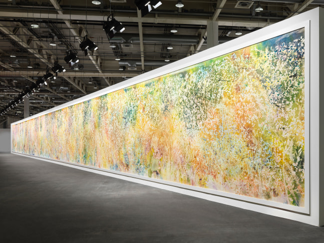 Installation view, Sam Falls, Spring to Fall, Art Basel Unlimited, Basel, 2024