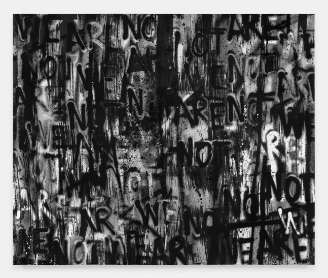 Silkscreen by Adam Pendleton Untitled (WE ARE NOT) 2021 Silkscreen ink on canvas 305 x 366 cm / 120 x 144 in