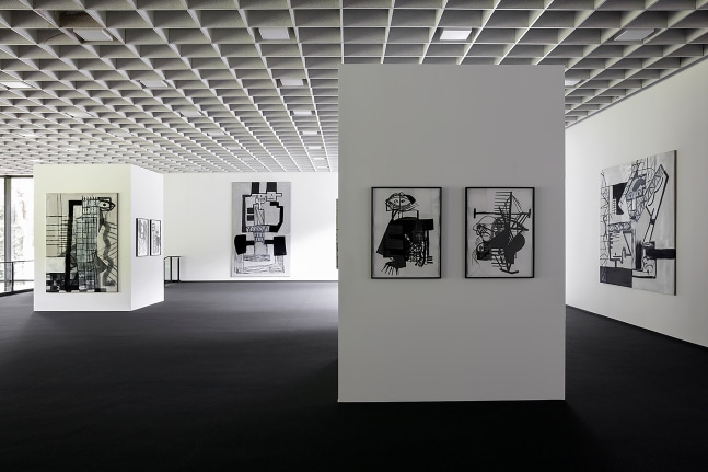 Installation view of paintings ans drawings by Tobias Pils