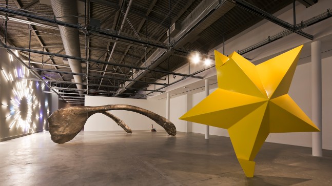 Installation view of sculptures by Mark Handforth