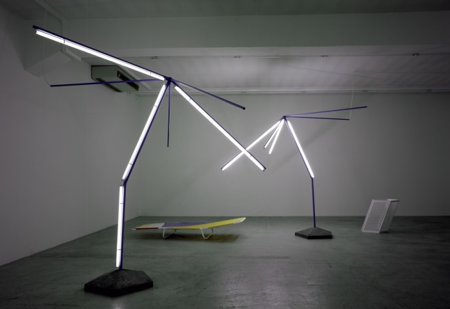 Installation view of Martin Boyce sculpture exhibition