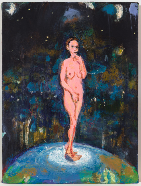 painting of a figure on a globe by Verne Dawson