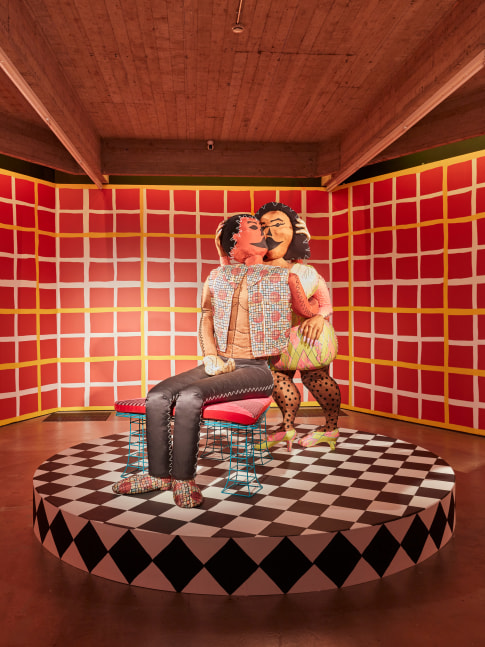 Installation view, Tschabalala Self,&amp;nbsp;Feed Me, Kiss Me, Need Me, Cultuurcentrum Strombeek, Grimbergen, 2023