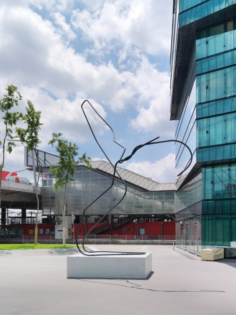 Installation view of sculpture by Mark Handforth